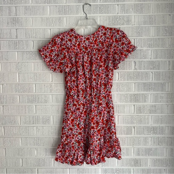 ZARA | Pink and Orange Mini Floral Dress - Picture 4 of 4